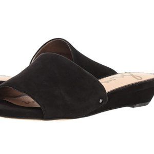 Edelman black leather liliana open toe sandals